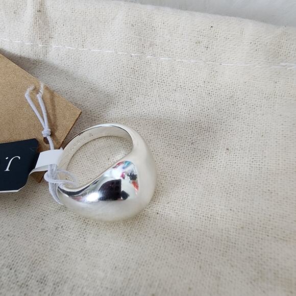 NWT J. Crew Sculptured Orb Silver Mirror Ring Size 6 - Picture 7 of 9